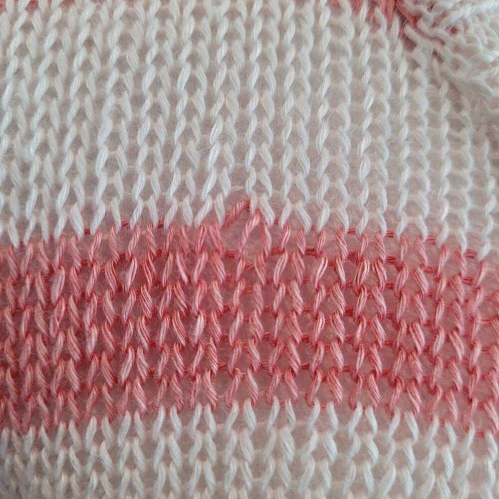 360Sweater Jagger Coral & Ivory Striped Sweater - Picture 7 of 7